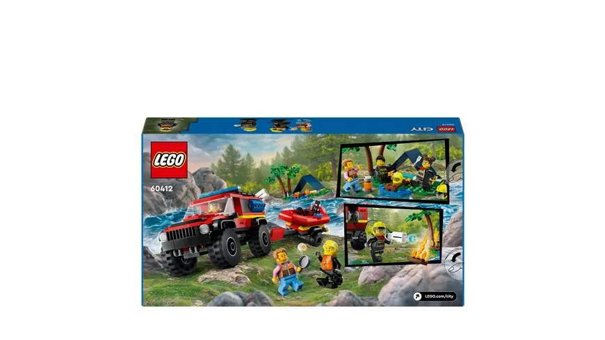 LEGO City 60412 Feuerwehrgeländewagen mit Rettungsboot