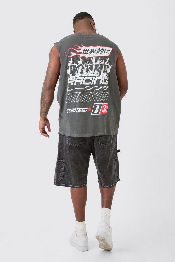 Plus graues Homme Racer-Tanktop