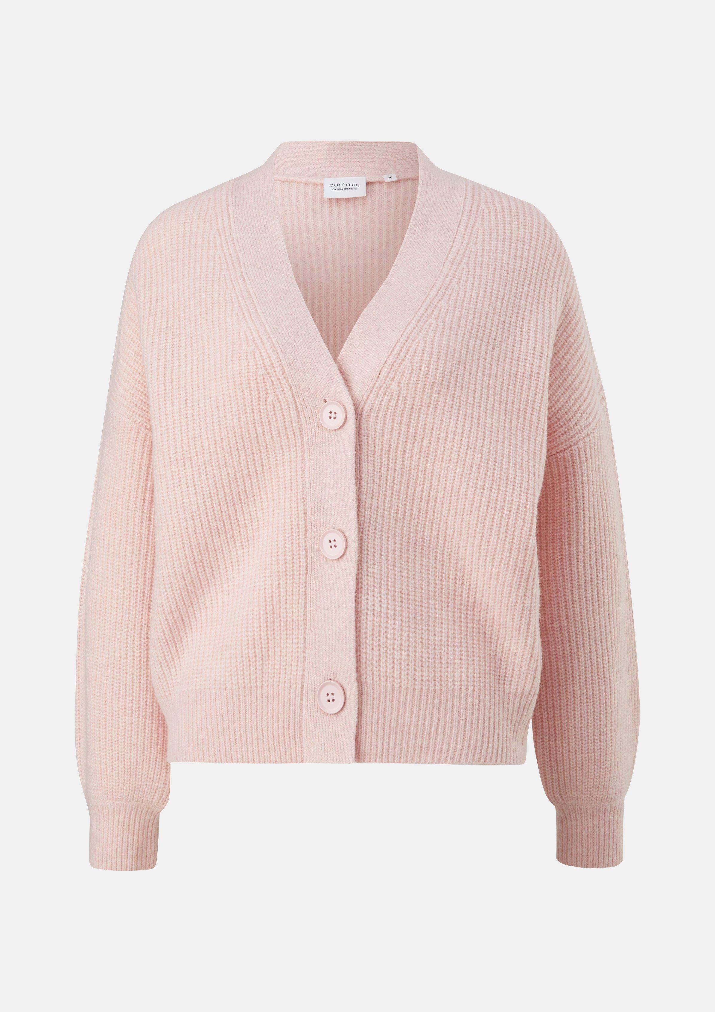 Strickjacke aus Wollmix - zartrosa