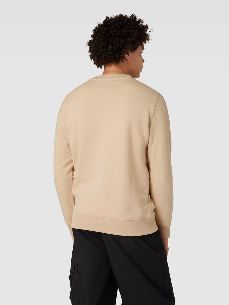Sweatshirt mit Logo-Patch Modell 'EMBRO' in beige