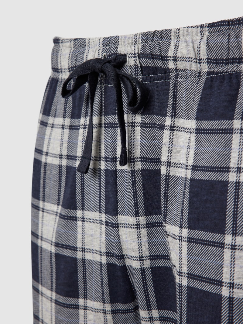 Pyjama-Hose mit Karo-Muster in marineblau