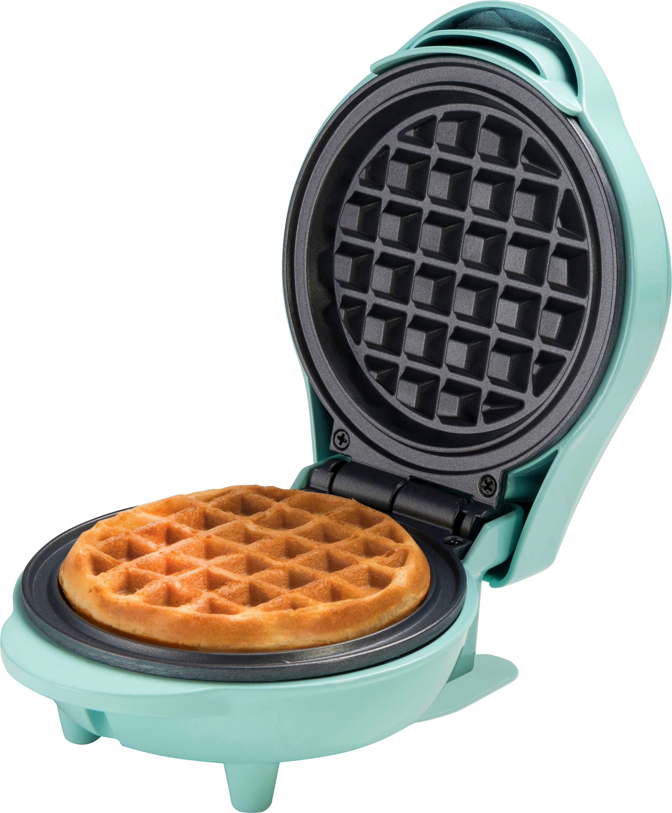 bestron Waffeleisen AMW500M Mini, 550 W, für klassische Waffeln, kleiner Waffelmaker mit Antihaftbeschichtung