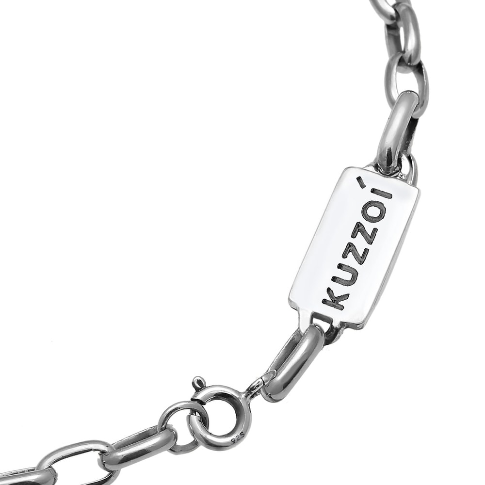 KUZZOI KUZZOI Bracelet Chaîne maille forçat ovale solide de base en 925/1000 argent mass Bracelet