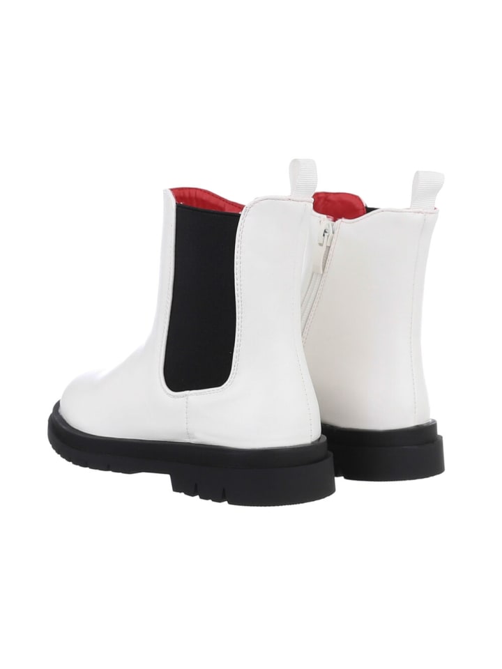 Ital-Design Stiefelette in Weiß und Schwarz günstig kaufen 28
