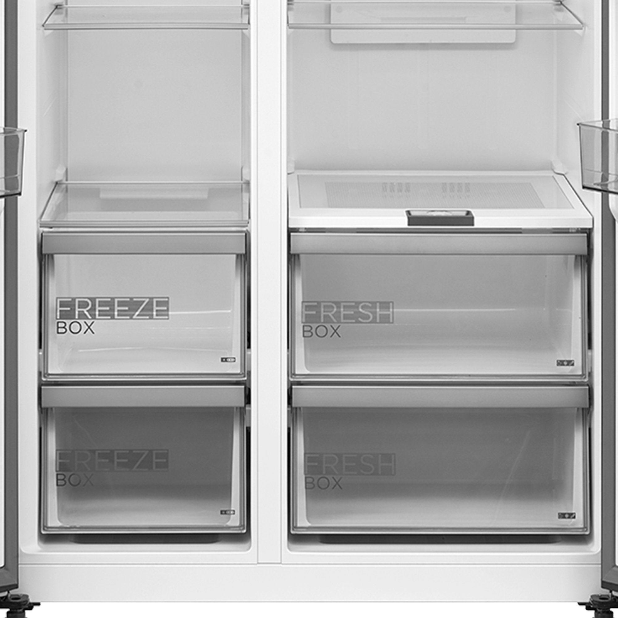 Midea Side-by-Side MDRS791MIC46, 177,5 cm hoch, 91 cm breit, NoFrost, Touch-Bedienung, schnell Gefrierfunktion