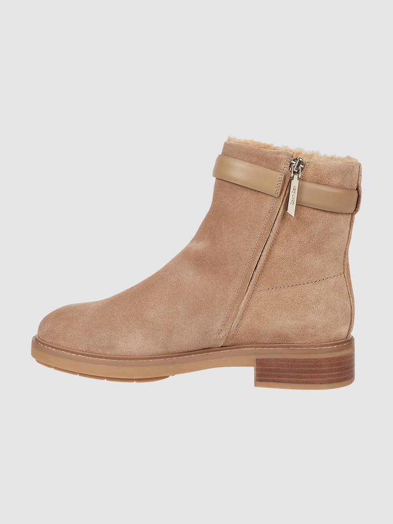 Ankle Boots aus Veloursleder in beige