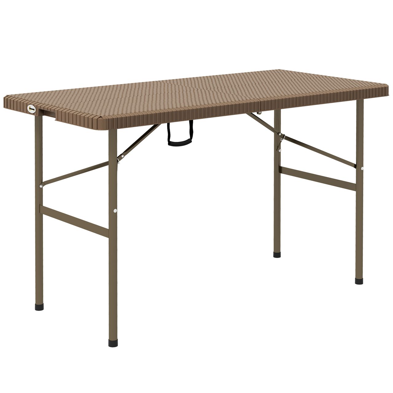 Outsunny Campingtisch Klapptisch mit Rattanoptik, Buffettisch für 4 Personen