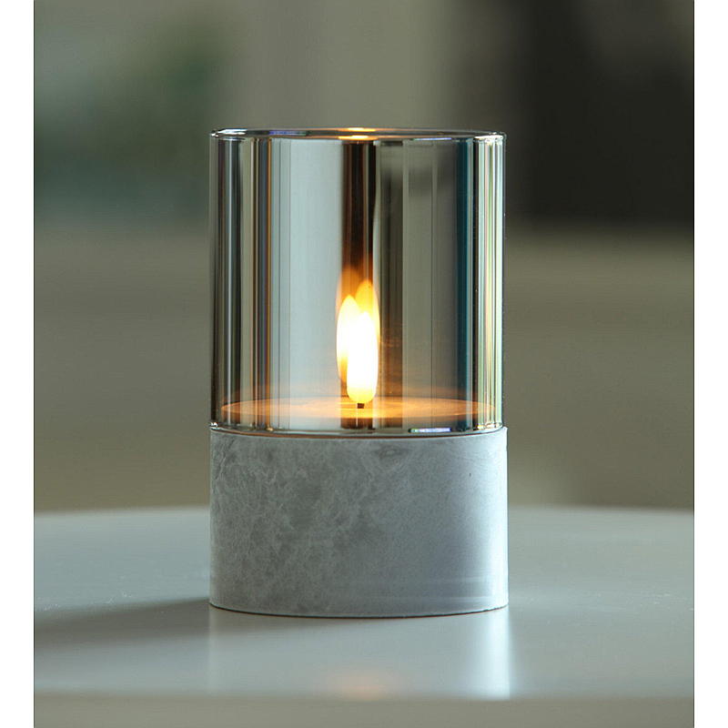 Vie Selected Sementlykt m/timer 8x12,5 cm LED sotet glass