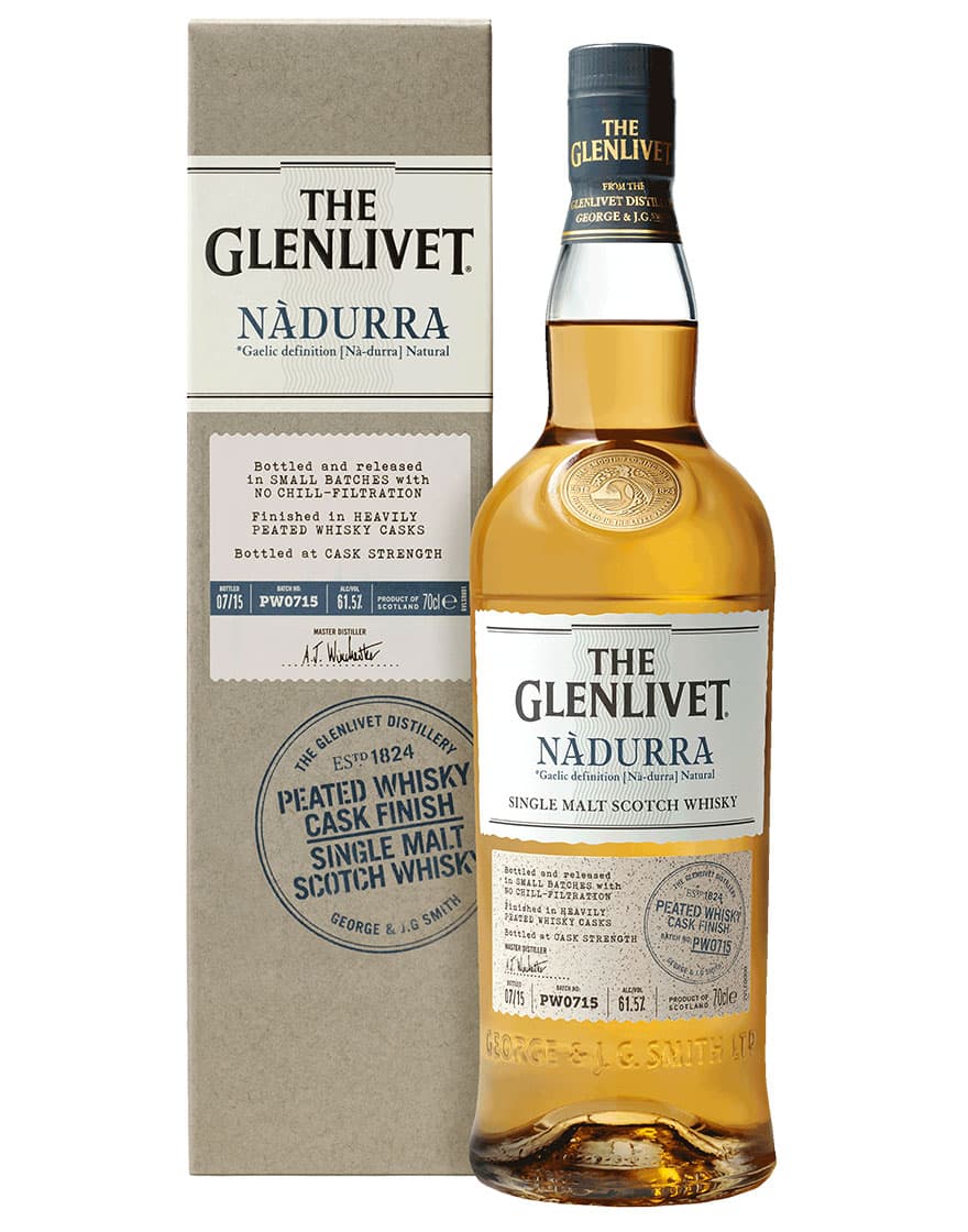 Single Malt Scotch Whisky Nadurra Peated The Glenlivet 0,7 ℓ, En Étui