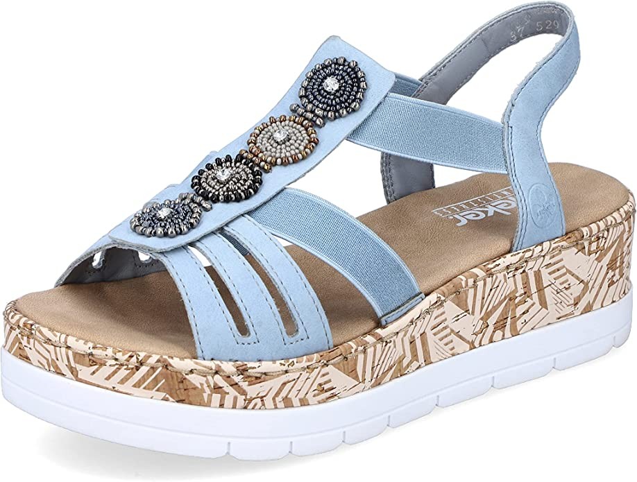 RIEKER Komfort Sandalen grün FSK Damen Sandalen