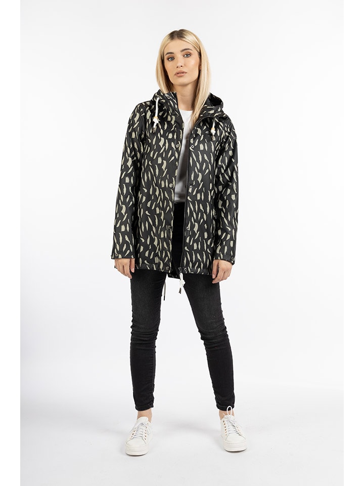 Schmuddelwedda Regenjacke in Schwarz/ Beige günstig kaufen
