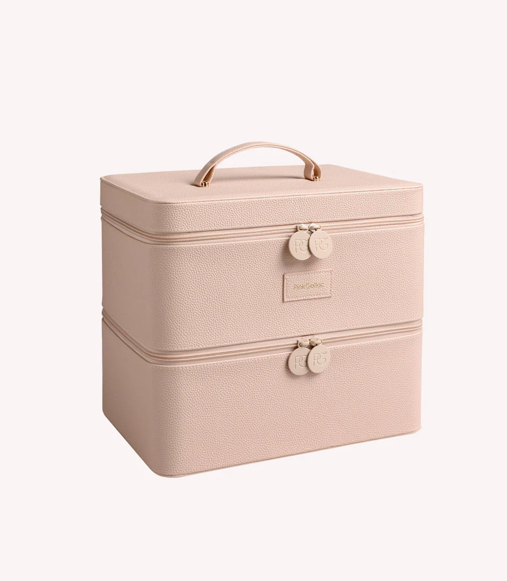 Estuche de almacenamiento premium color almendra