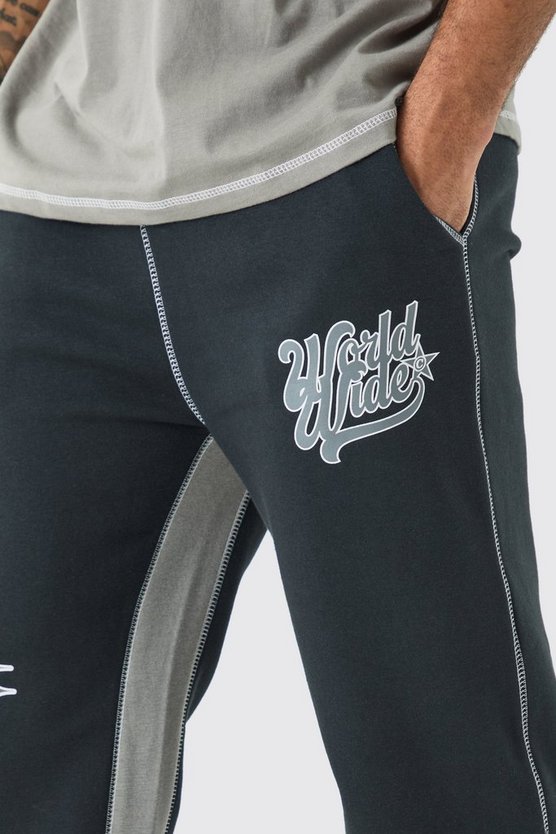 Lockere Jogginghose mit Worldwide Kontrast-Naht