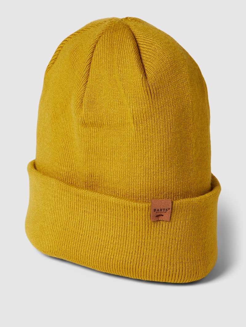 Beanie mit Label-Detail Modell 'WILLES' in gelb