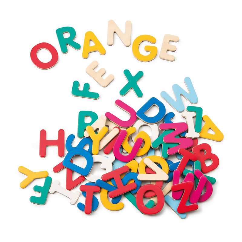 60 lettres magnétiques en bois Oxybul