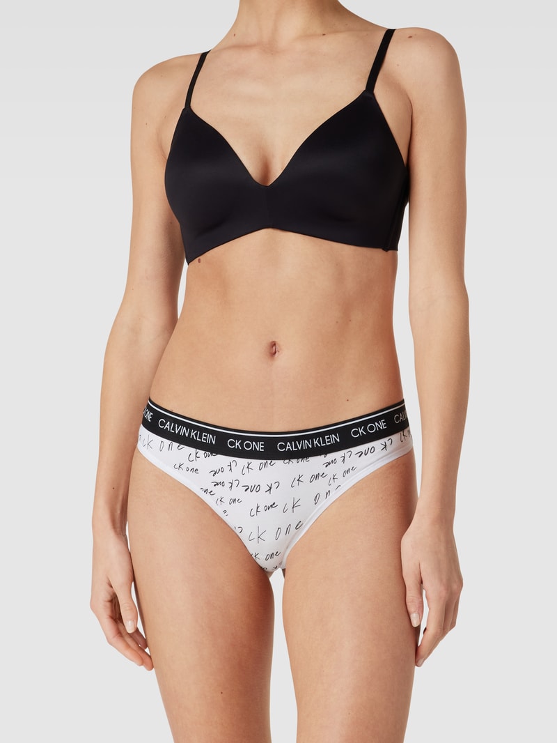 String mit Logo-Muster in weiß