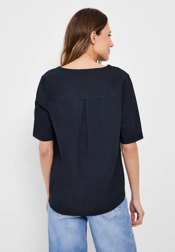 CECIL Leinen Bluse in Unifarbe