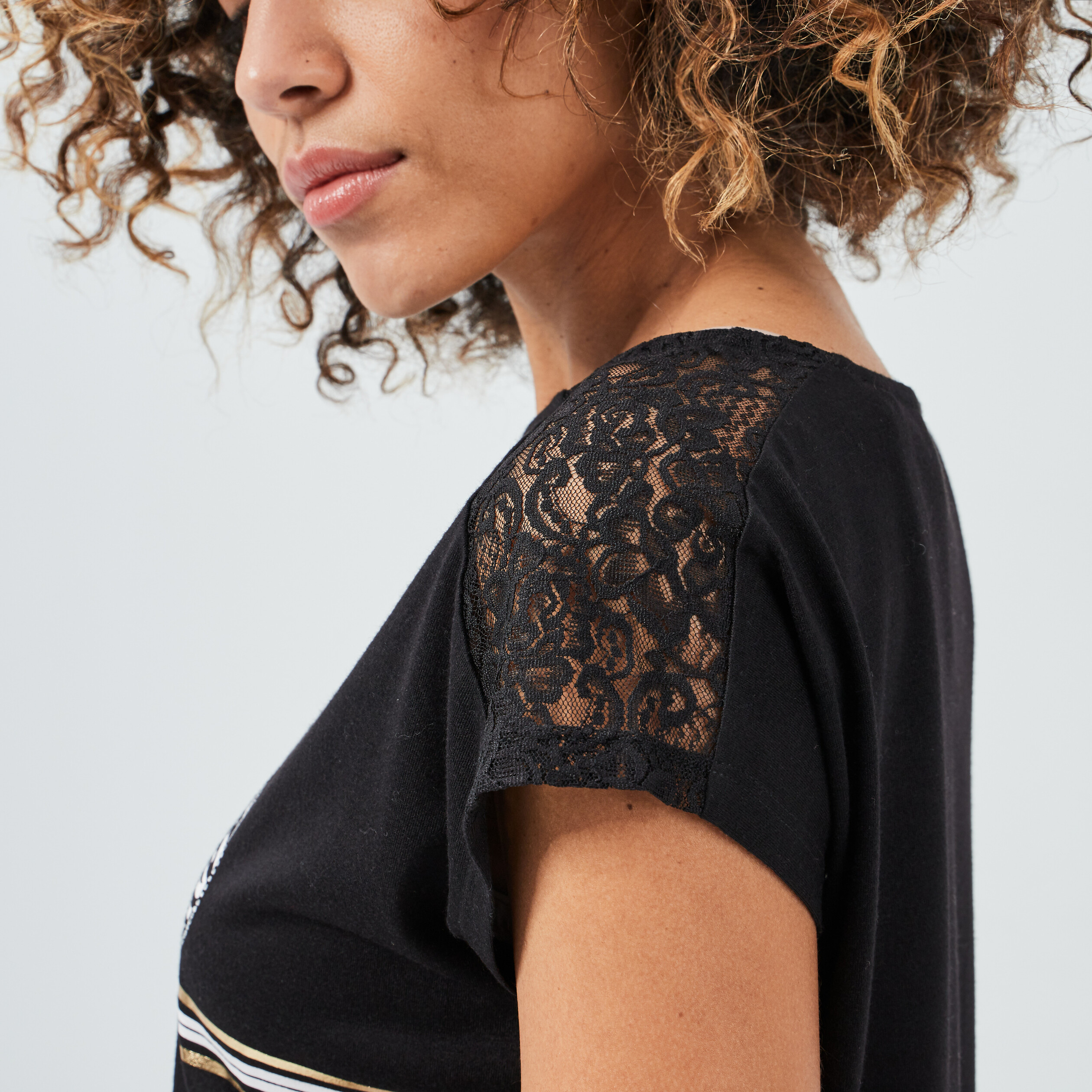 T-shirt manches courtes noir femme | La Halle