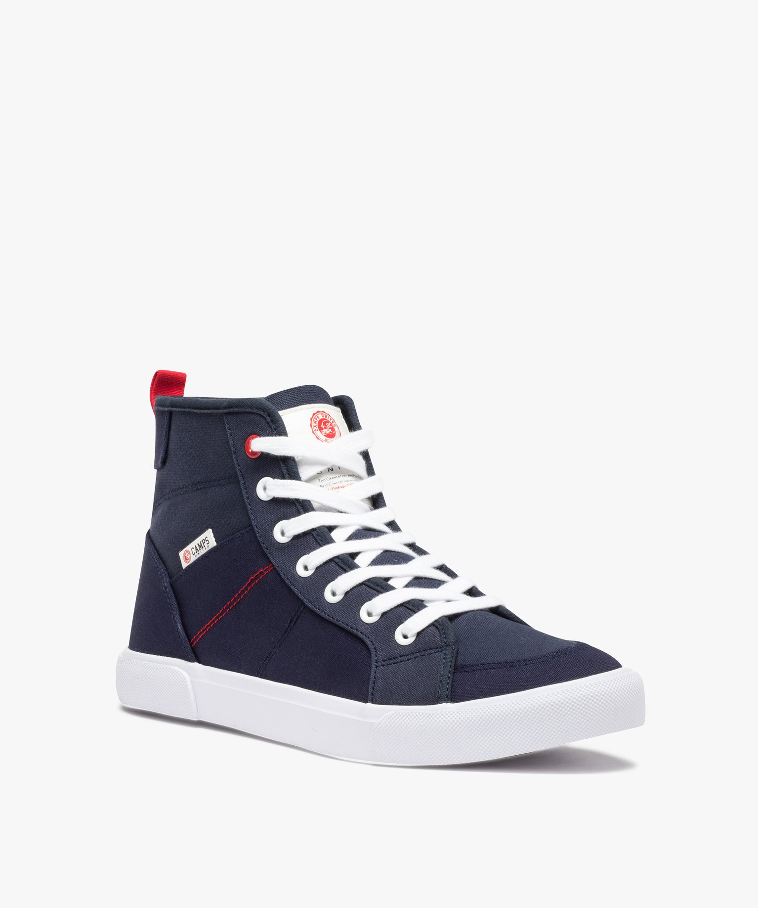 Baskets homme mid-cut en toile unie – Camps United marine | GEMO