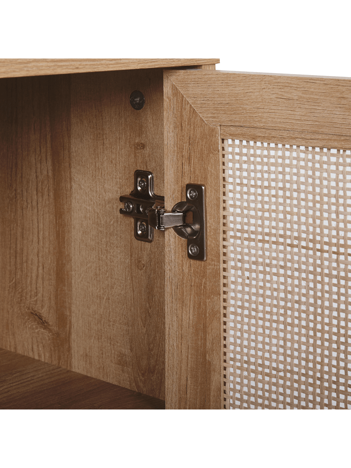 Beliani Sideboard PASCO in Heller Holzfarbton/Schwarz - (W) 120 x (H) 76 x (L) 40 cm günstig kaufen onesize