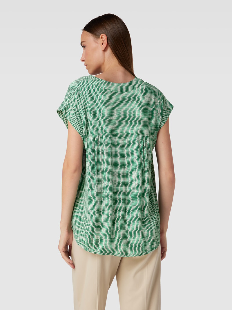 Blusenshirt aus Viskose mit Allover-Muster in grün