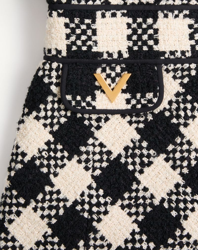 Vestido de tweed Damier
