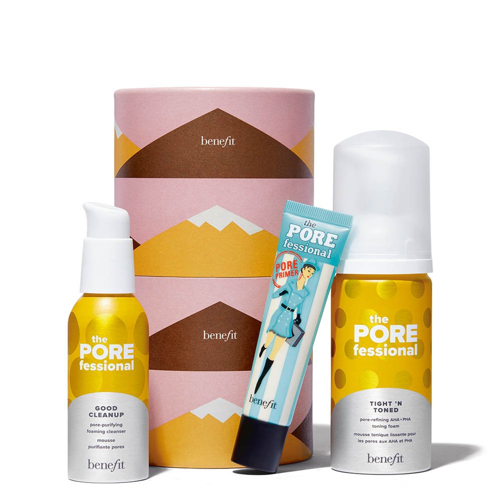 Benefit Sets & Geschenke Holiday Pore Score Pflege Set – Full-Size Primer, Mini Reinigungsschaum & Schaum-Toner und Tonerde-M
