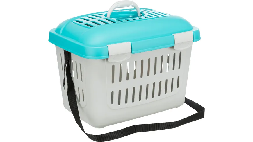Trixie Hundetransportbox Midi-Capri, blau/silber XS 44 × 33 × 32 cm Hunde Ausstattung
