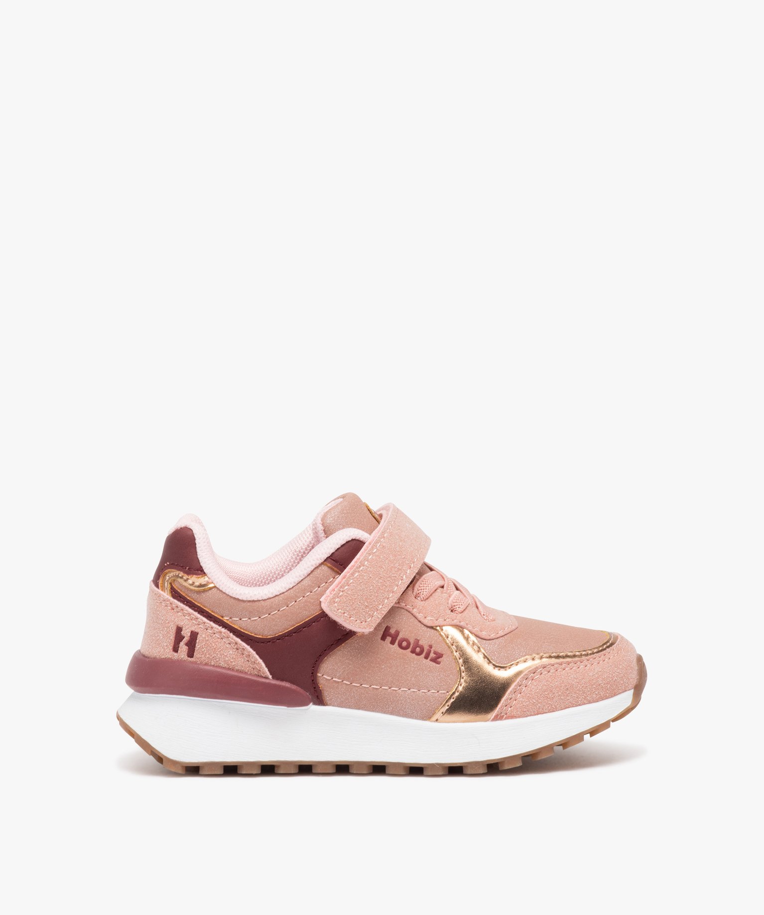 Baskets fille unies style running à scratch - Hobiz rose | GEMO