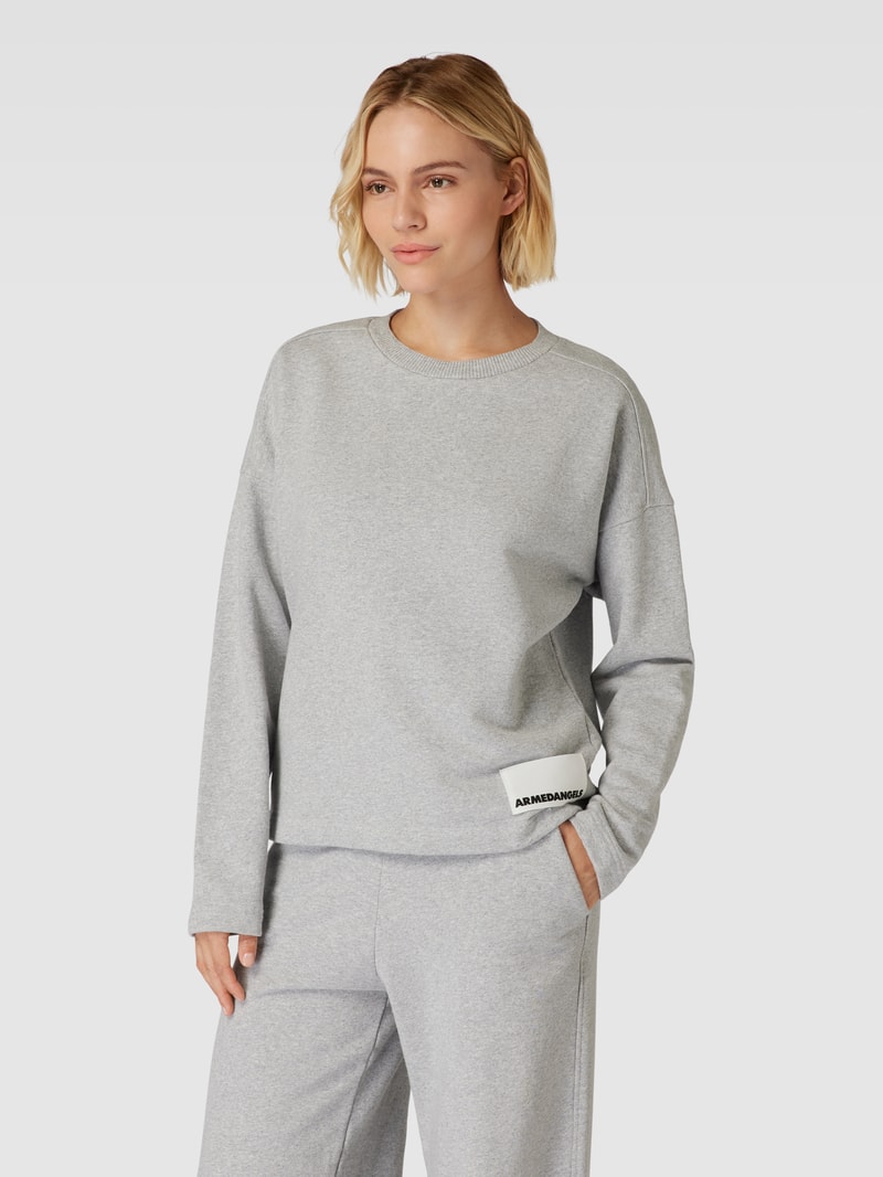 Sweatshirt mit Label-Patch Modell 'KAASIA' in mittelgrau