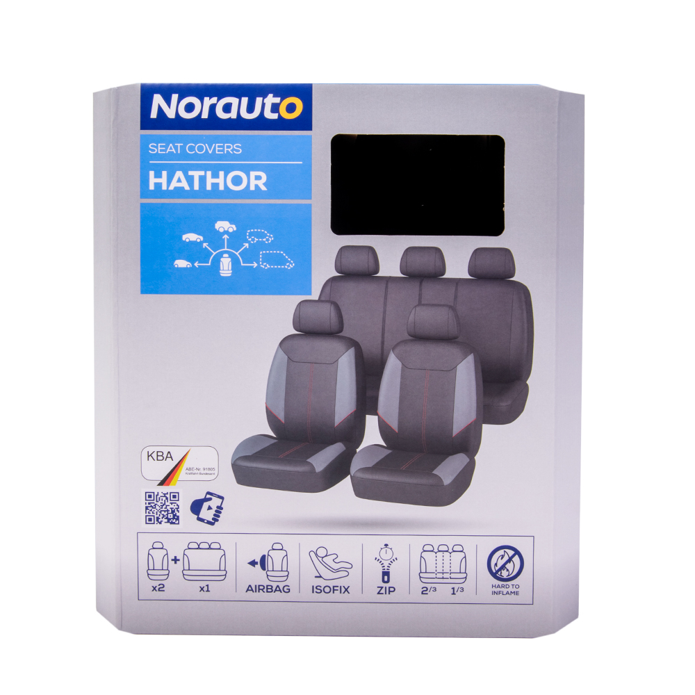 Set Norauto Hathor Universal-Sitzbezüge grau/schwarz - ATU