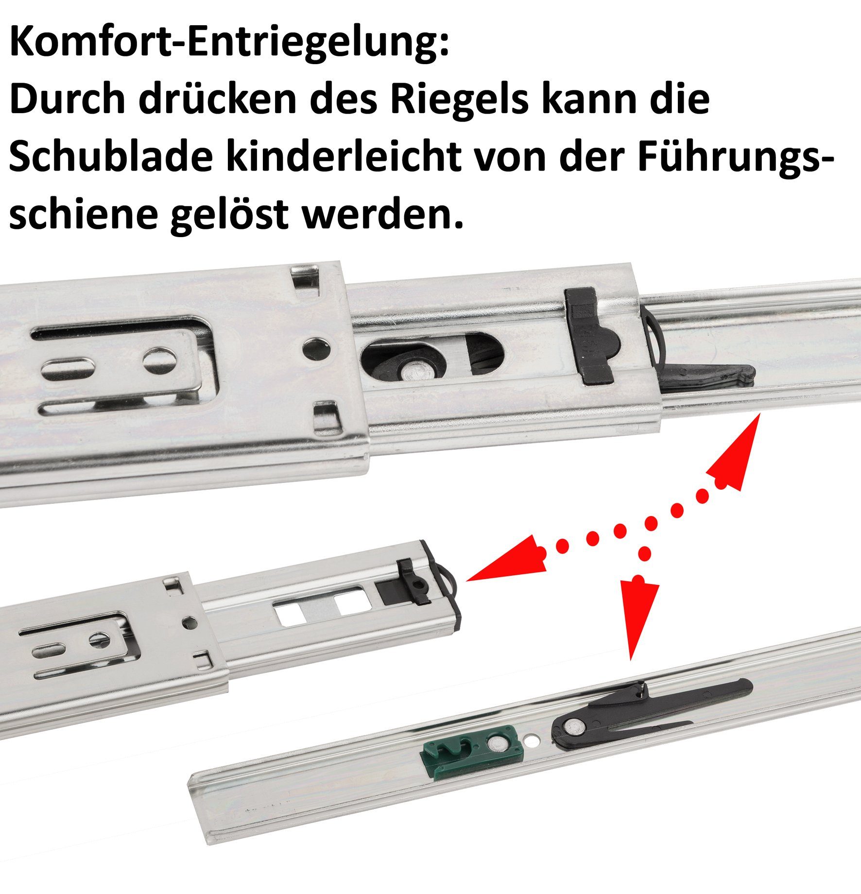 BigDean Auszug 1 Paar /2 Stk. Schubladenschienen Vollauszüge 45x250mm mit Softclose (2 St)