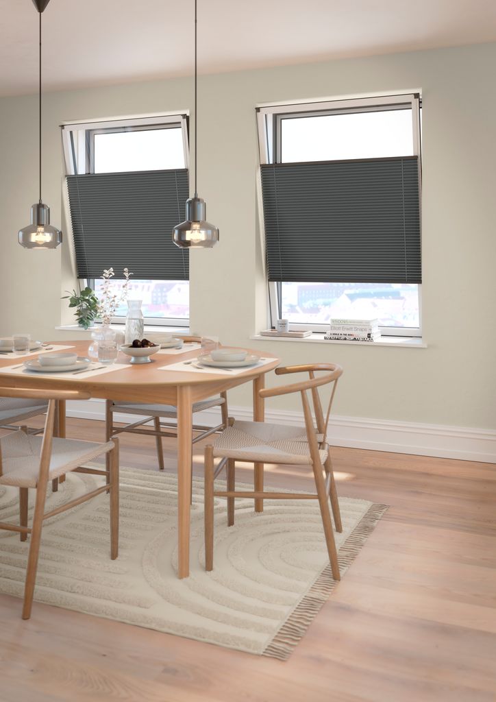 HVEN Lichtdichtes Plissee HVEN 60x130cm oben/unten grau