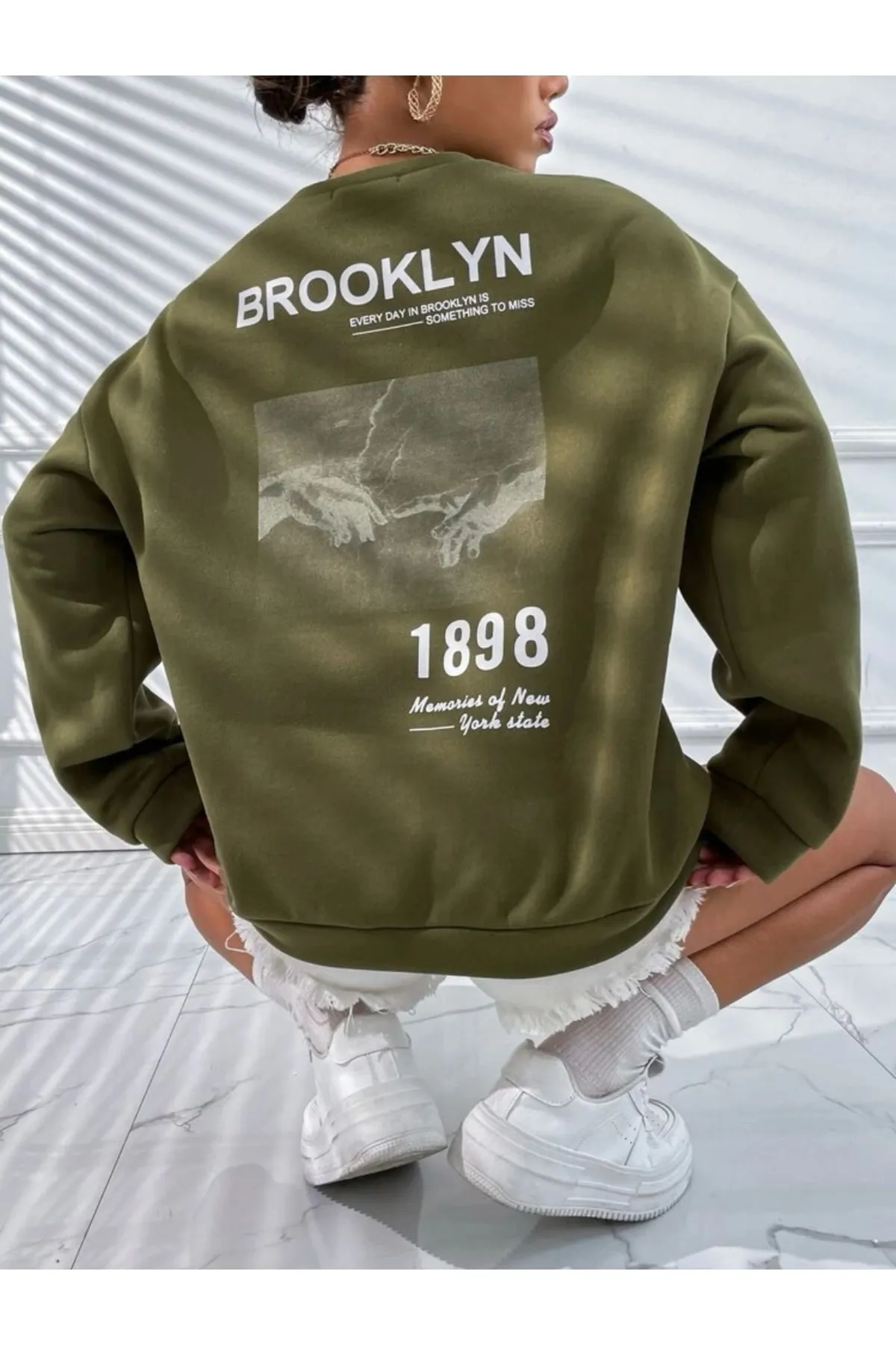 MOONBULL  Sweatshirt - Khaki - Regular Fit