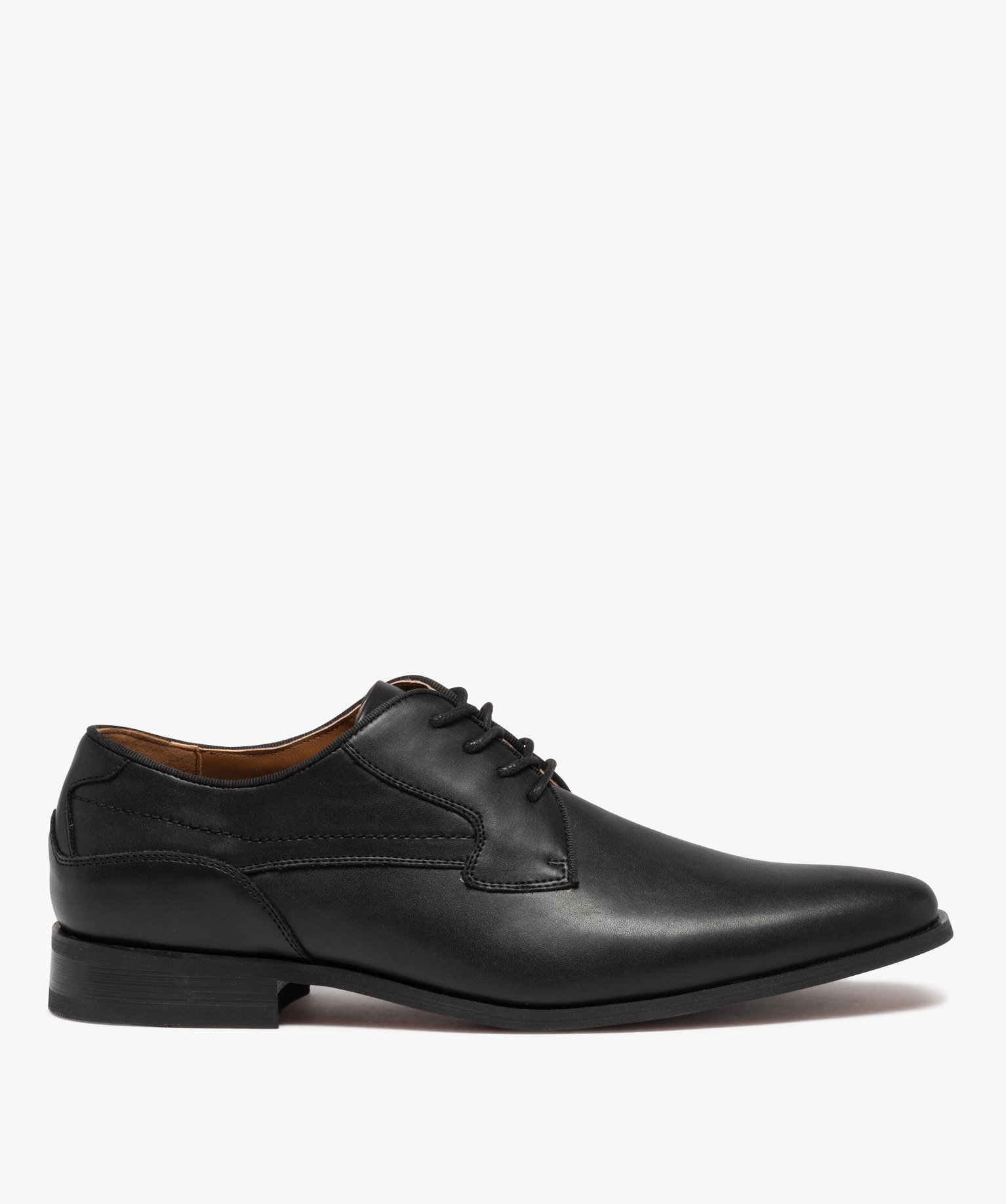 Derby à bout carré avec lacets ronds homme noir | GEMO