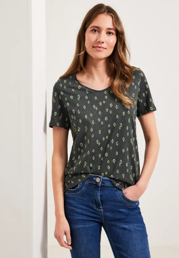 CECIL Ikat Minimalprint T-Shirt