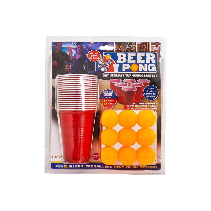 Giform Øl pong spill 18 kopper   18 pingpongballer
