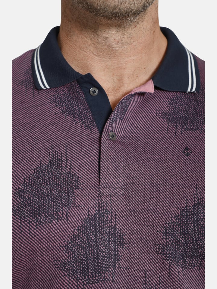 Charles Colby Poloshirt EARL NEELS in rosa gemustert günstig kaufen