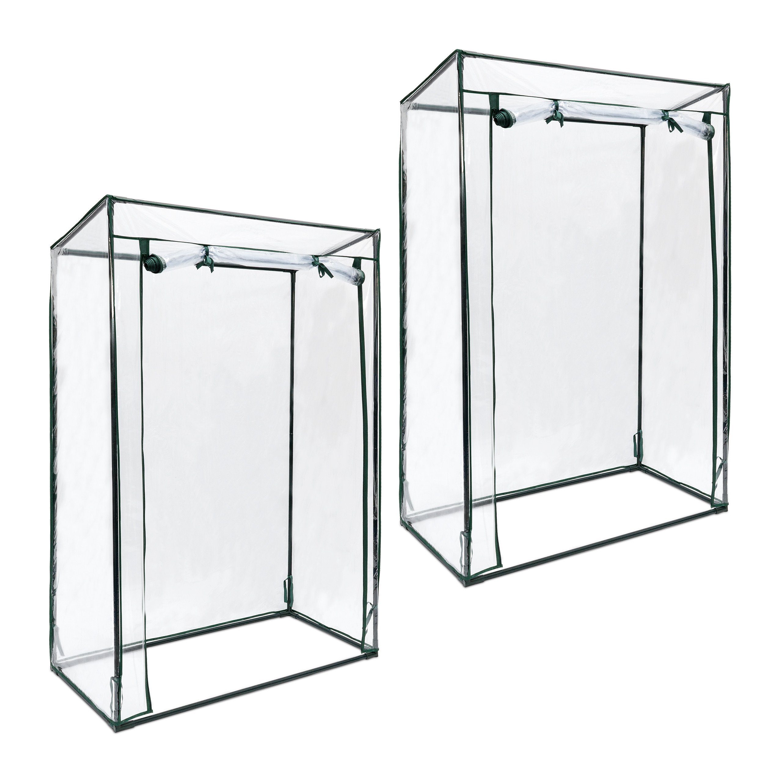 relaxdays Gewächshaus 2x Tomatengewächshaus mit Schrägdach PVC