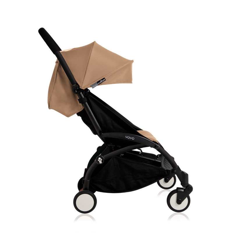 Poussette Yoyo2 4 roues châssis noir assise 6+ taupe Babyzen