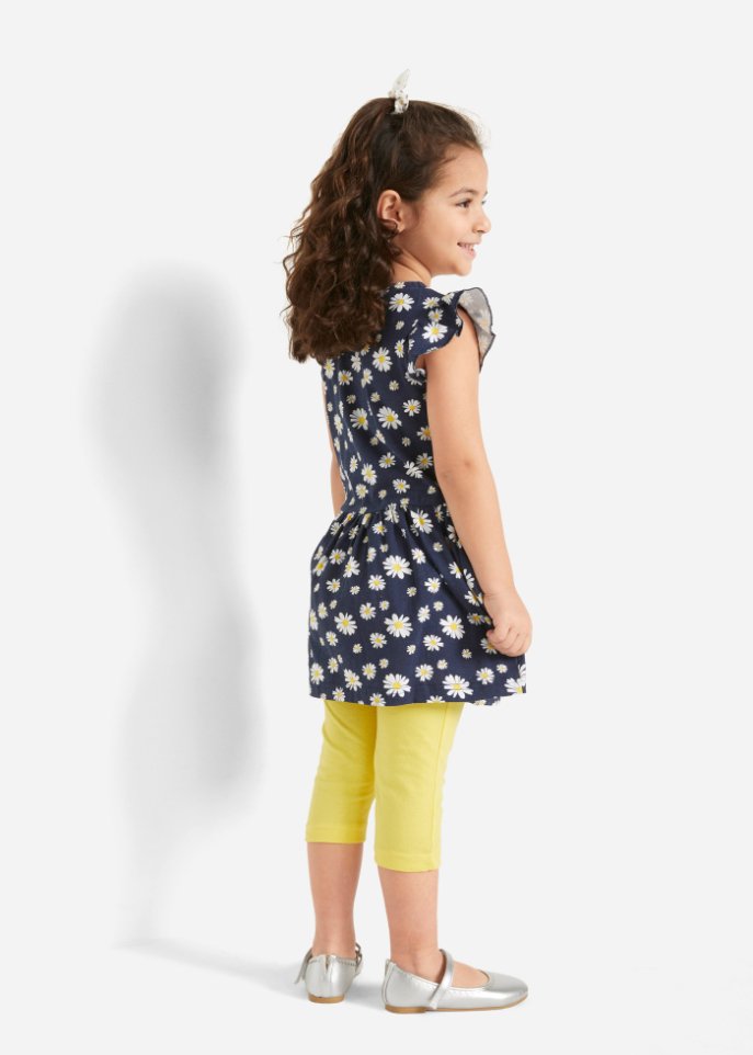 Mädchen Jerseykleid + ¾ Leggings (2tlg. Set)