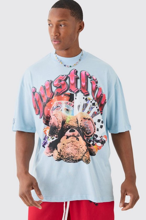 Oversize T-Shirt Basketball-Set mit Teddy-Print