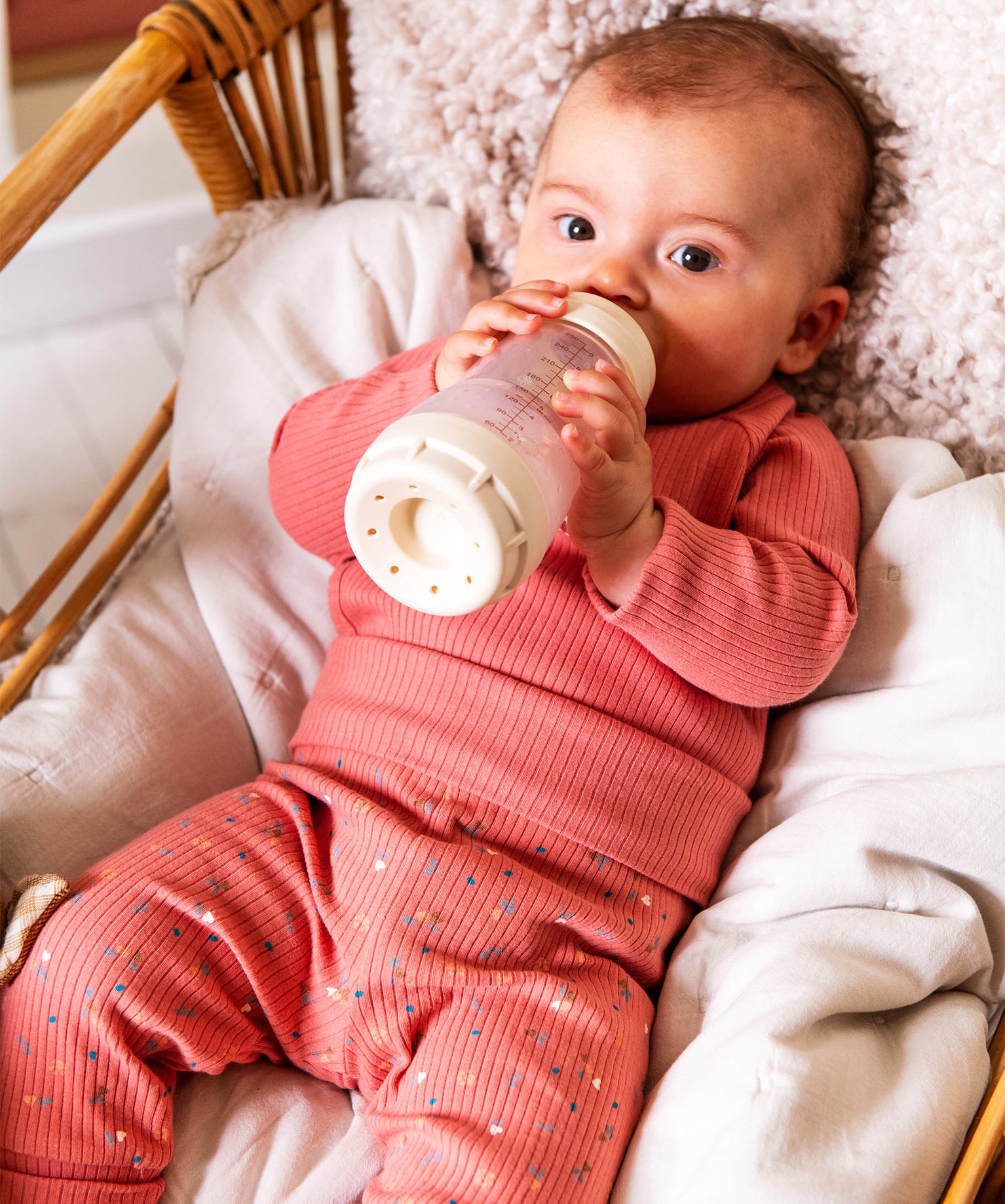 Ensemble de naissance évolutif 3 pièces : body + legging +... rose | GEMO