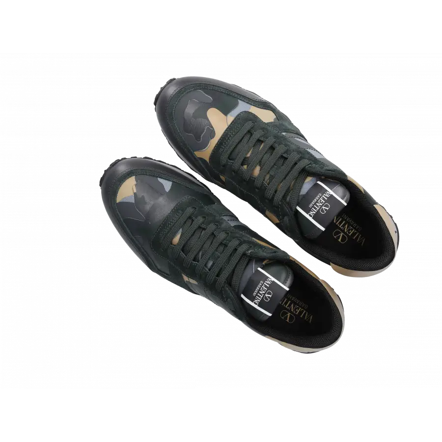 Valentino Garavani - Sneaker low ROCKRUNNER Veloursleder - grün
