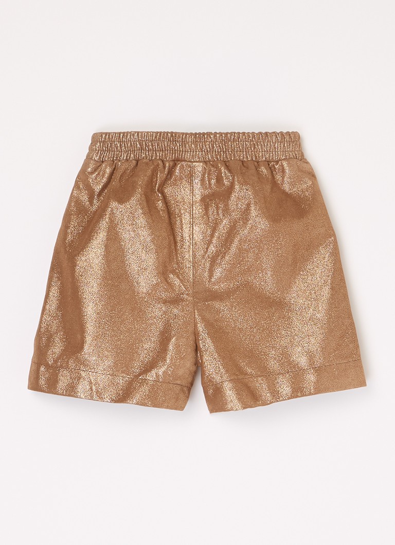 Pantaloni scurți din piele Donsje Amsterdam Ronie cu croială dreaptă