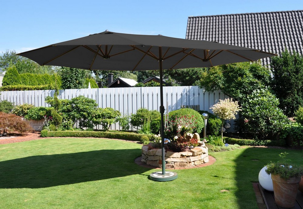 Solax Sunshine XXL-Oval-Sonnenschirm, Anthrazit