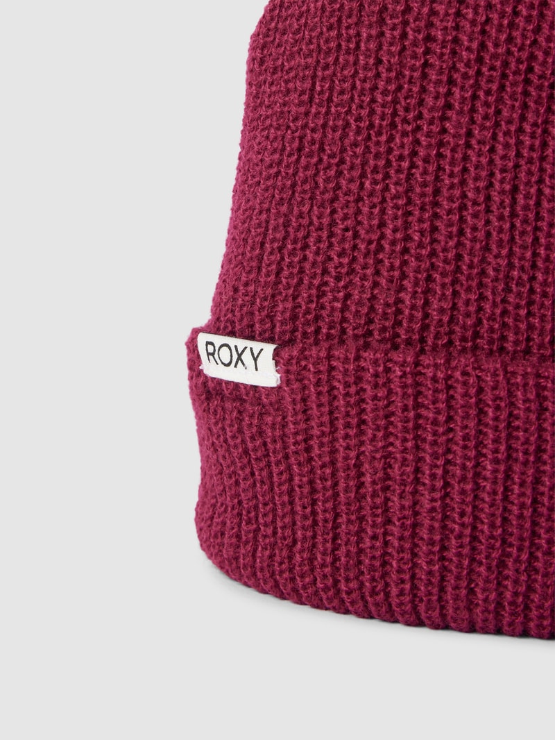 Beanie mit Label-Patch in fuchsia