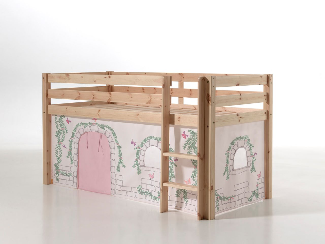 VIPACK Spielbett Pino mit Textilset Vorhang 