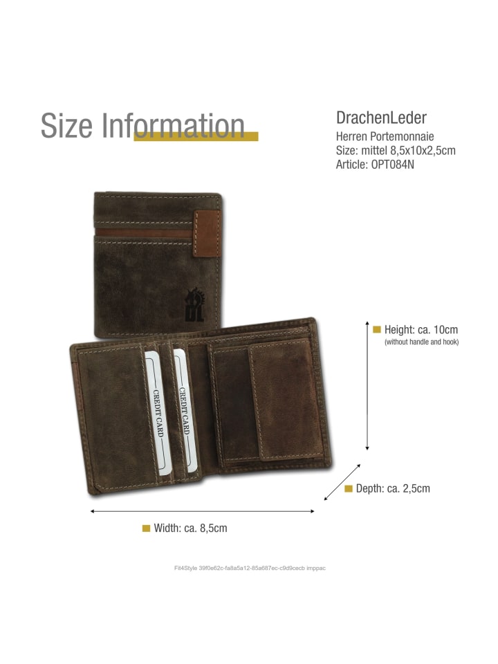 DrachenLeder Portemonnaie Leder Herren Geldbörse Serie Marc günstig kaufen onesize