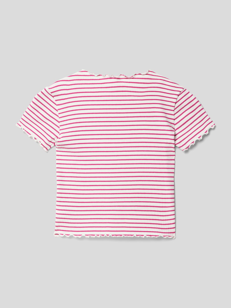 T-Shirt mit Wellensaum Modell 'GILA LIFE' in fuchsia